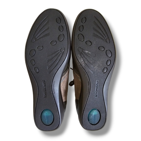 STONEFLY Women's Brown Patent Leather/Suede  Sneaker Wedged Shoes - Picture 11 of 16